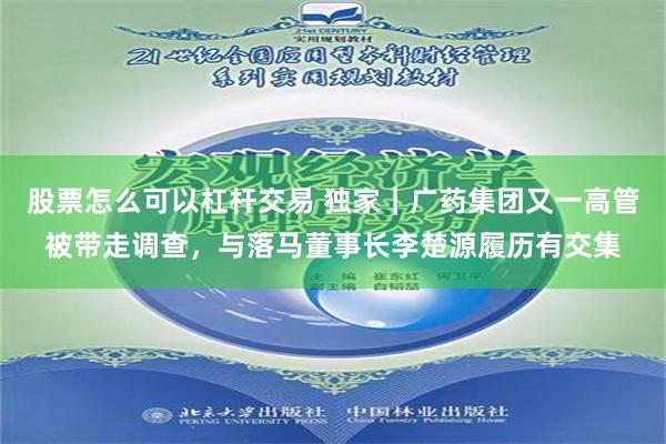 股票怎么可以杠杆交易 独家｜广药集团又一高管被带走调查，与落马董事长李楚源履历有交集
