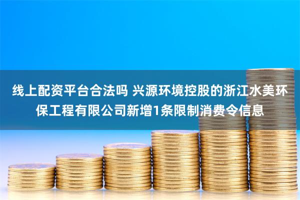 线上配资平台合法吗 兴源环境控股的浙江水美环保工程有限公司新增1条限制消费令信息