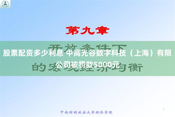 股票配资多少利息 中高光谷数字科技（上海）有限公司被罚款5000元
