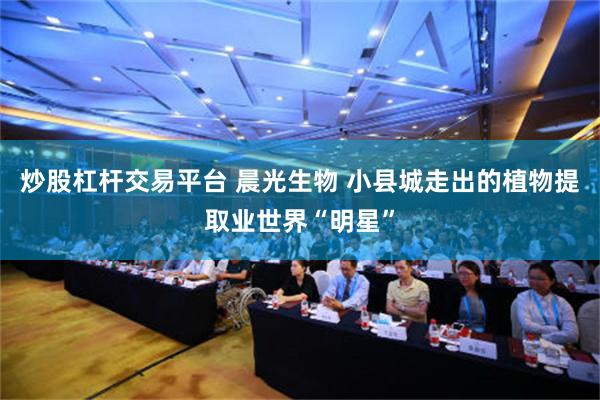 炒股杠杆交易平台 晨光生物 小县城走出的植物提取业世界“明星”