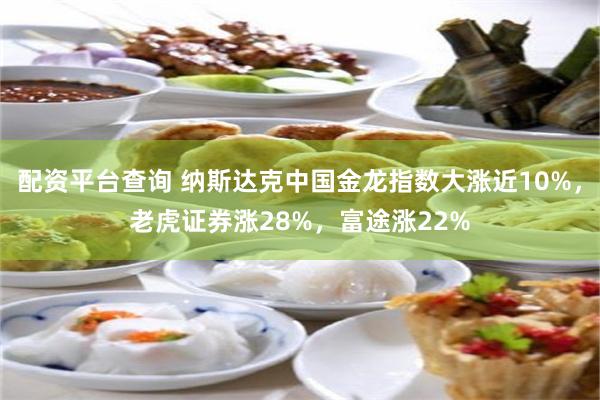 配资平台查询 纳斯达克中国金龙指数大涨近10%，老虎证券涨28%，富途涨22%