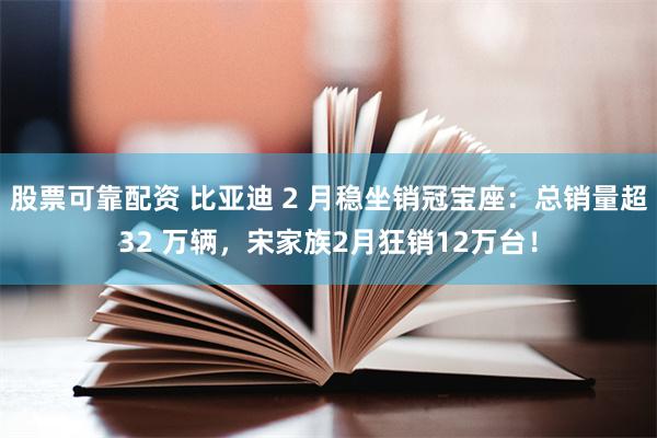 股票可靠配资 比亚迪 2 月稳坐销冠宝座：总销量超32 万辆，宋家族2月狂销12万台！