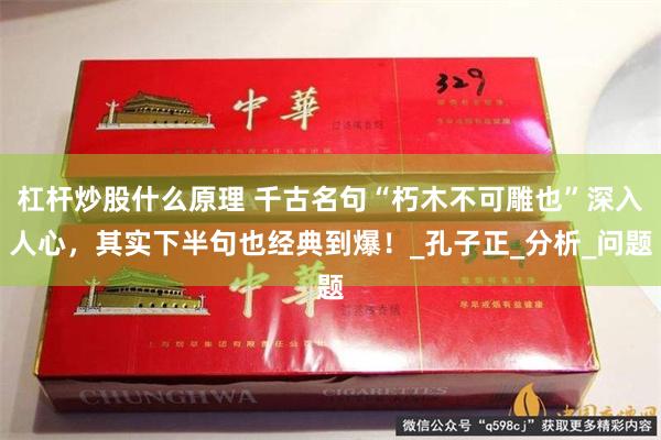 杠杆炒股什么原理 千古名句“朽木不可雕也”深入人心，其实下半句也经典到爆！_孔子正_分析_问题
