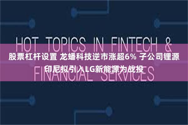 股票杠杆设置 龙蟠科技逆市涨超6% 子公司锂源印尼拟引入LG新能源为战投