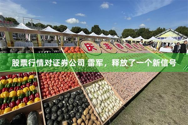 股票行情对证券公司 雷军，释放了一个新信号