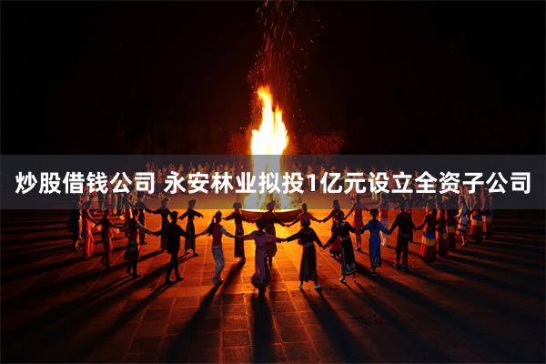 炒股借钱公司 永安林业拟投1亿元设立全资子公司
