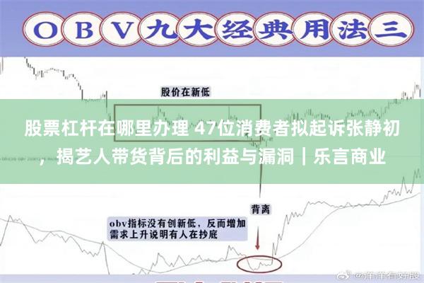 股票杠杆在哪里办理 47位消费者拟起诉张静初，揭艺人带货背后的利益与漏洞｜乐言商业