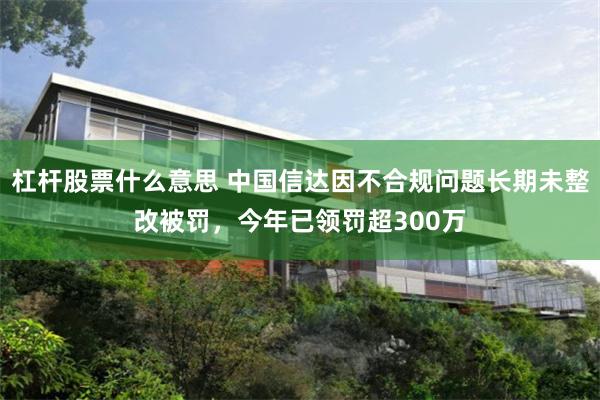 杠杆股票什么意思 中国信达因不合规问题长期未整改被罚，今年已领罚超300万