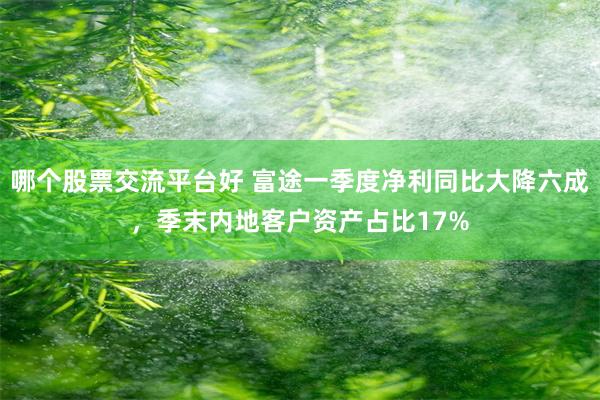 哪个股票交流平台好 富途一季度净利同比大降六成，季末内地客户资产占比17%