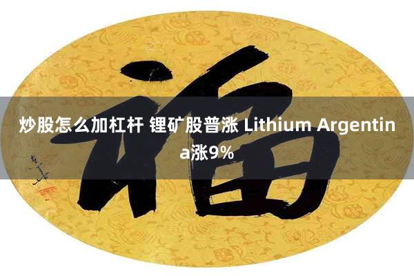 炒股怎么加杠杆 锂矿股普涨 Lithium Argentina涨9%