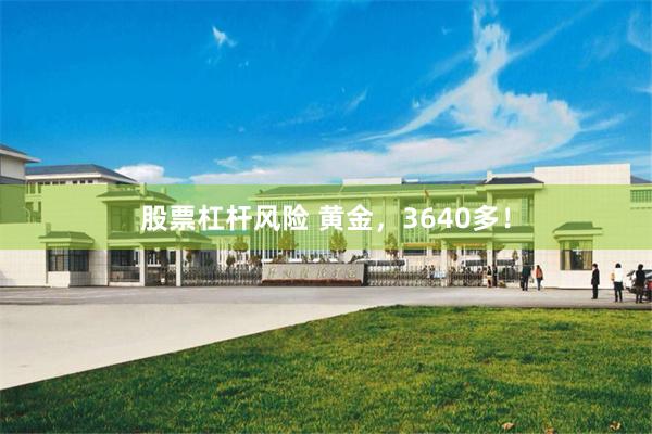 股票杠杆风险 黄金，3640多！