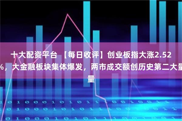 十大配资平台 【每日收评】创业板指大涨2.52%，大金融板块集体爆发，两市成交额创历史第二大量