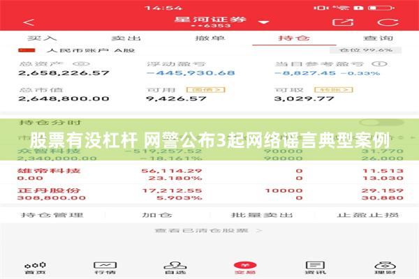 股票有没杠杆 网警公布3起网络谣言典型案例