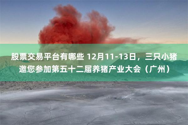 股票交易平台有哪些 12月11-13日，三只小猪邀您参加第五十二届养猪产业大会（广州）