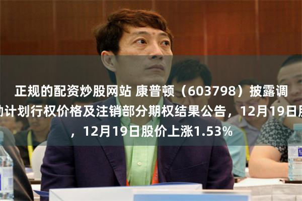 正规的配资炒股网站 康普顿(603798)披露调整股票期权激励计划行权价格及注销部分期权结果公告,12月19日股价上涨1.53%