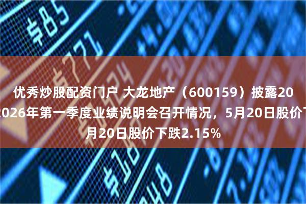 优秀炒股配资门户 大龙地产（600159）披露2025年度暨2026年第一季度业绩说明会召开情况，5月20日股价下跌2.15%