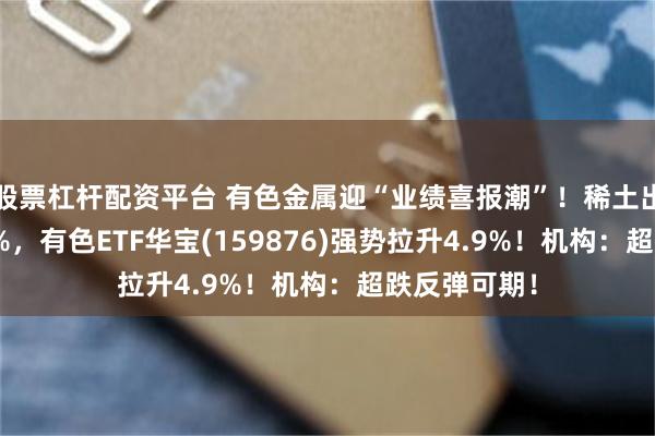 股票杠杆配资平台 有色金属迎“业绩喜报潮”！稀土出口大增178%，有色ETF华宝(159876)强势拉升4.9%！机构：超跌反弹可期！