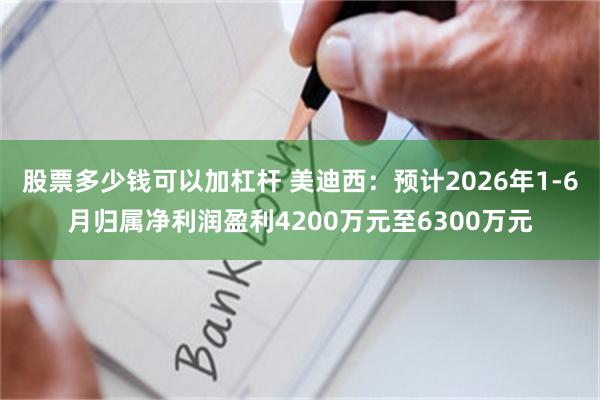 股票多少钱可以加杠杆 美迪西:预计2026年1-6月归属净利润盈利4200万元至6300万元