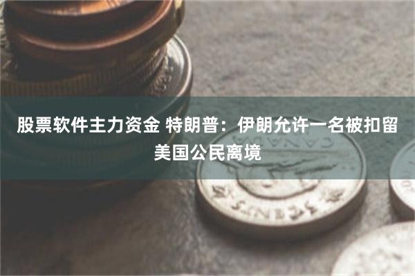 股票软件主力资金 特朗普：伊朗允许一名被扣留美国公民离境