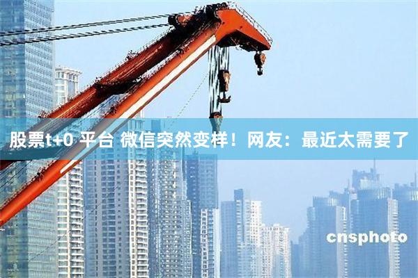 股票t+0 平台 微信突然变样！网友：最近太需要了