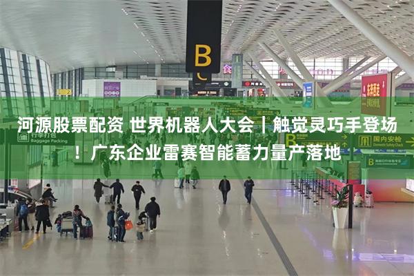 河源股票配资 世界机器人大会｜触觉灵巧手登场！广东企业雷赛智能蓄力量产落地