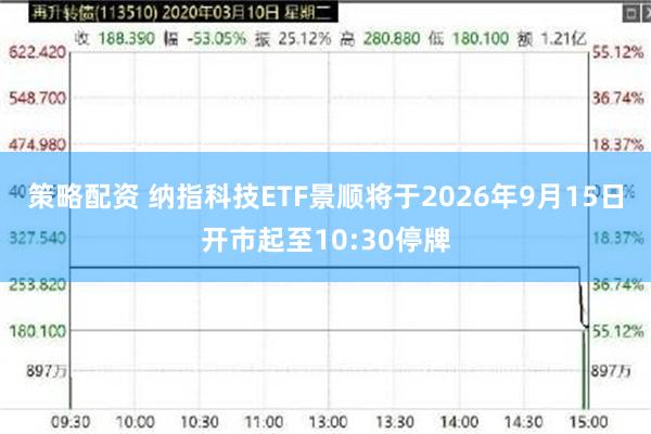 策略配资 纳指科技ETF景顺将于2026年9月15日开市起至10:30停牌