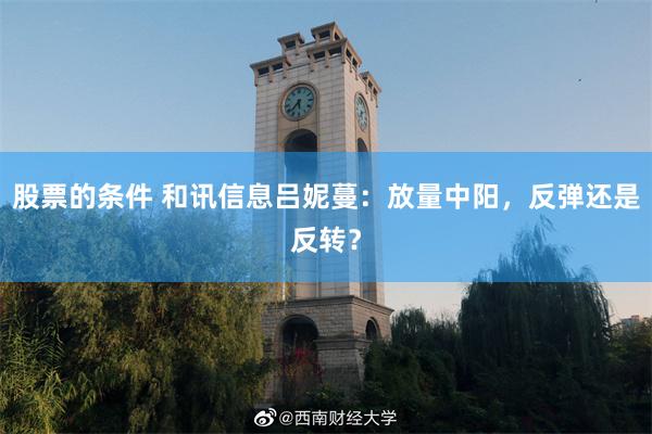 股票的条件 和讯信息吕妮蔓：放量中阳，反弹还是反转？